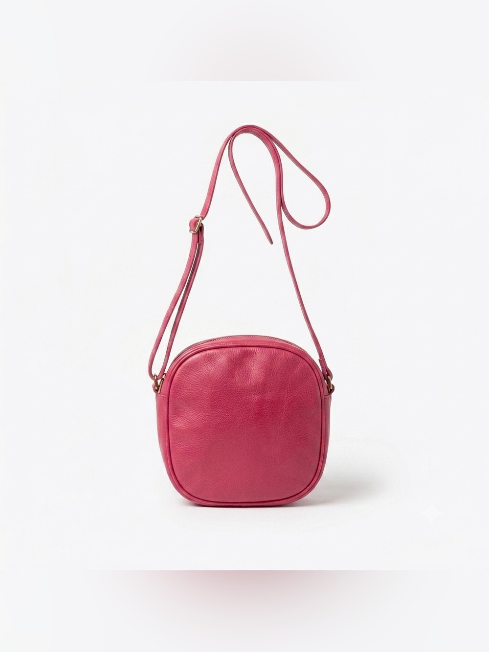 Mondi Vintage Leather Pink Peach Women's Leather Crossbody Bag Zipper closure